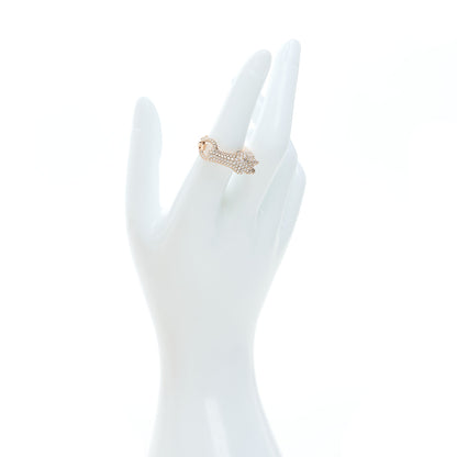 Hermes 18K Rose Gold Diamond Galop Pave Ring 53 6.5 2 of 8