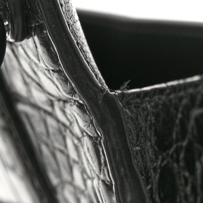 Balenciaga Shiny Calfskin Monochrome Crocodile Embossed Small Hourglass Top Handle Bag Black 16 of 16