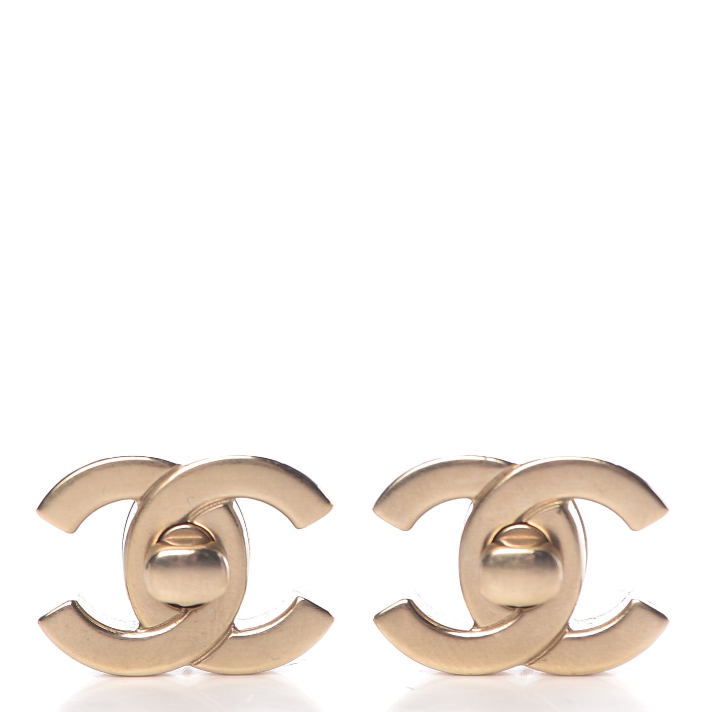 Metal CC Turnlock Interchangeable Earrings Gold