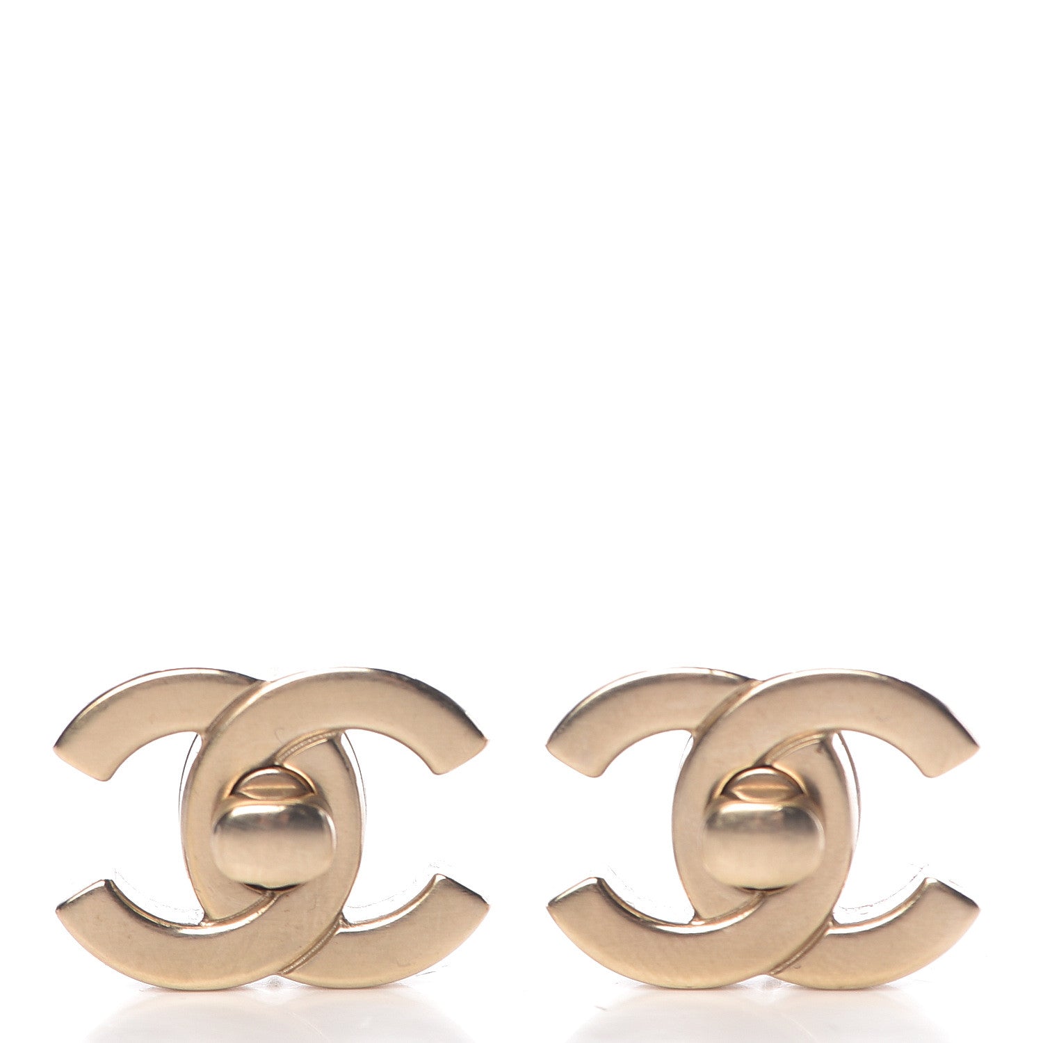 Chanel Metal CC Turnlock Interchangeable Earrings Gold 5 of 7