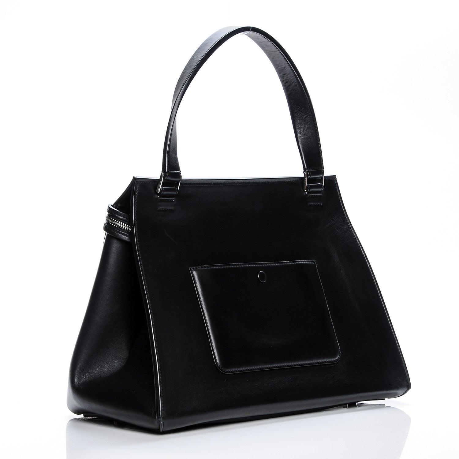 Celine Supple Calfskin Medium Bi-Color Edge Shoulder Bag Cream 3 of 9