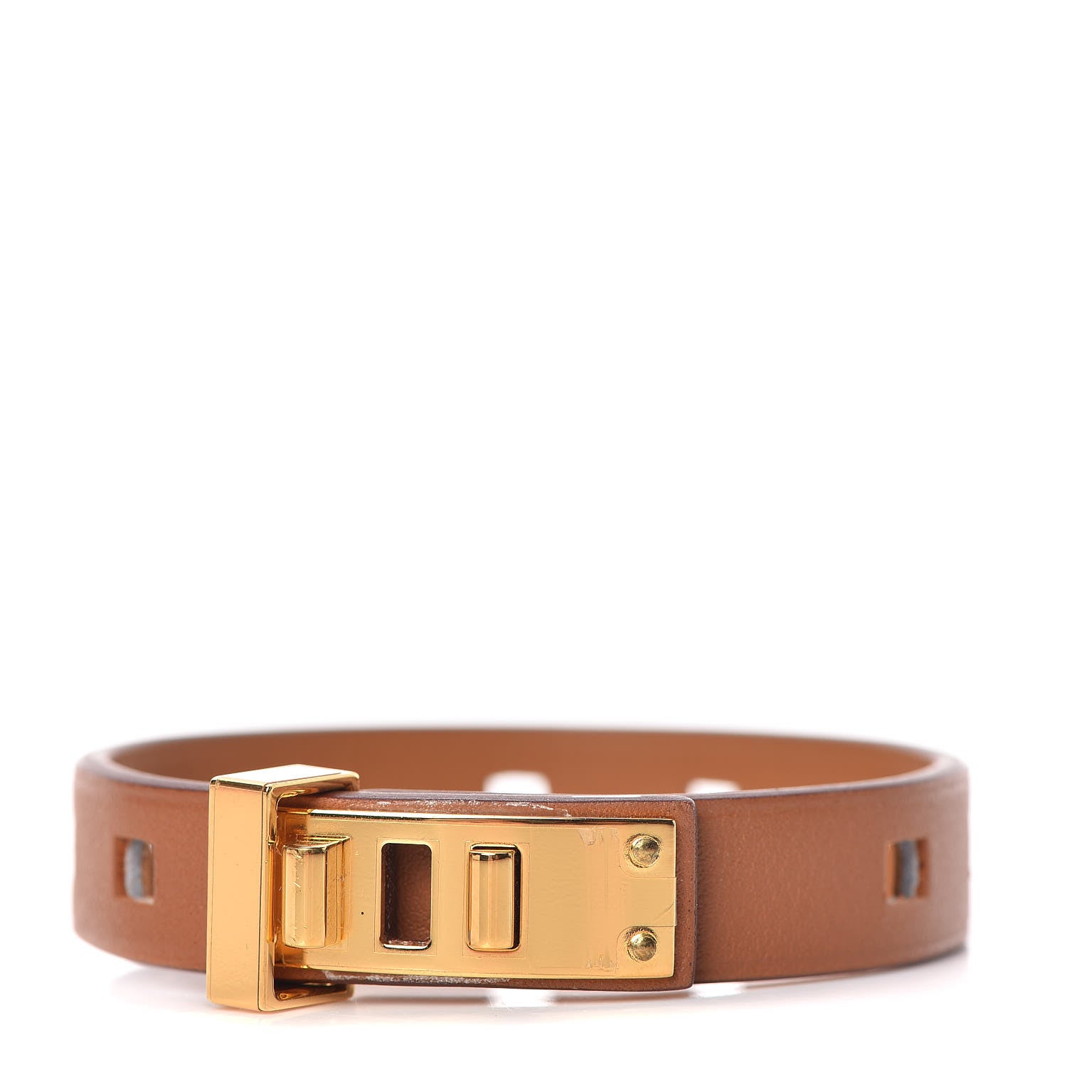 Hermes Swift Mini Dog Perforations Carrees Bracelet T2 Gold 1 of 5