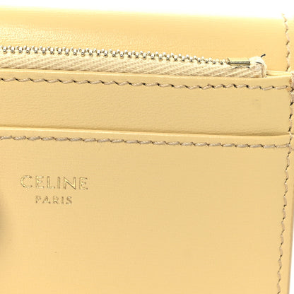 Celine Shiny Calfskin Compact Triomphe Wallet With Coin Purse Pollen 10 of 11