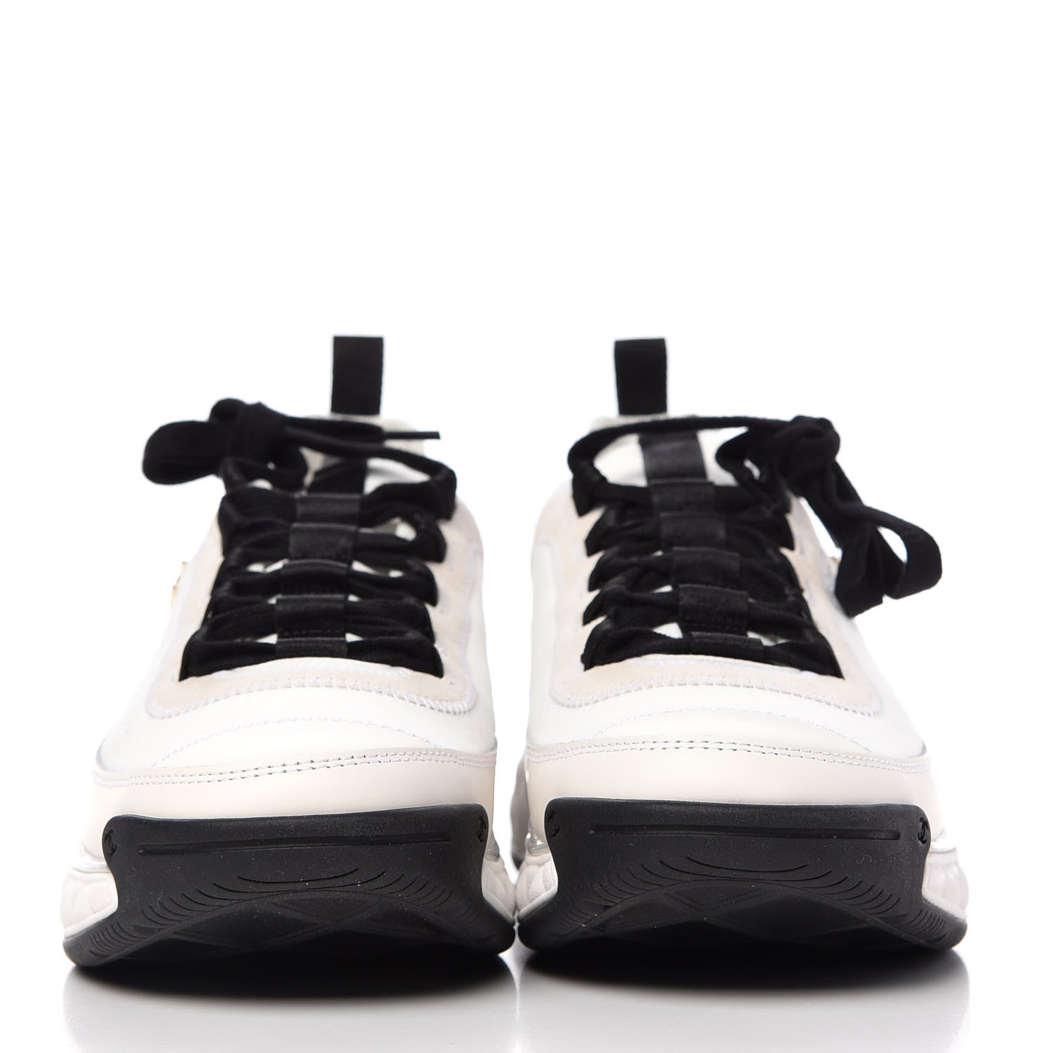 Chanel Velvet Calfskin Mixed Fibers CC Sneakers 40 Ivory 2 of 11