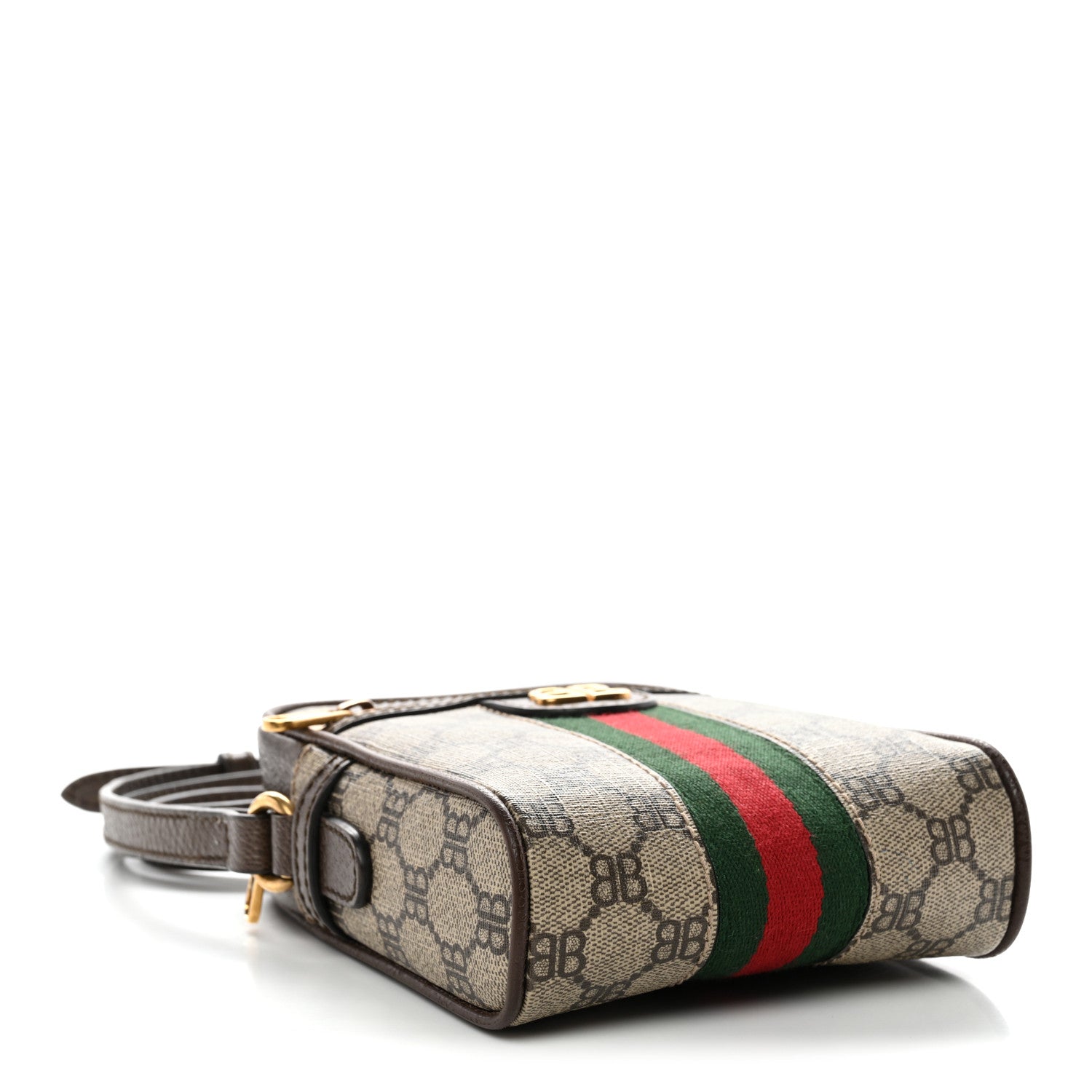 Gucci X BALENCIAGA BB Supreme Monogram Web Mini Ophidia Messenger Beige New Acero 4 of 13