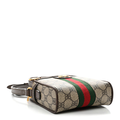 Gucci X BALENCIAGA BB Supreme Monogram Web Mini Ophidia Messenger Beige New Acero 4 of 13