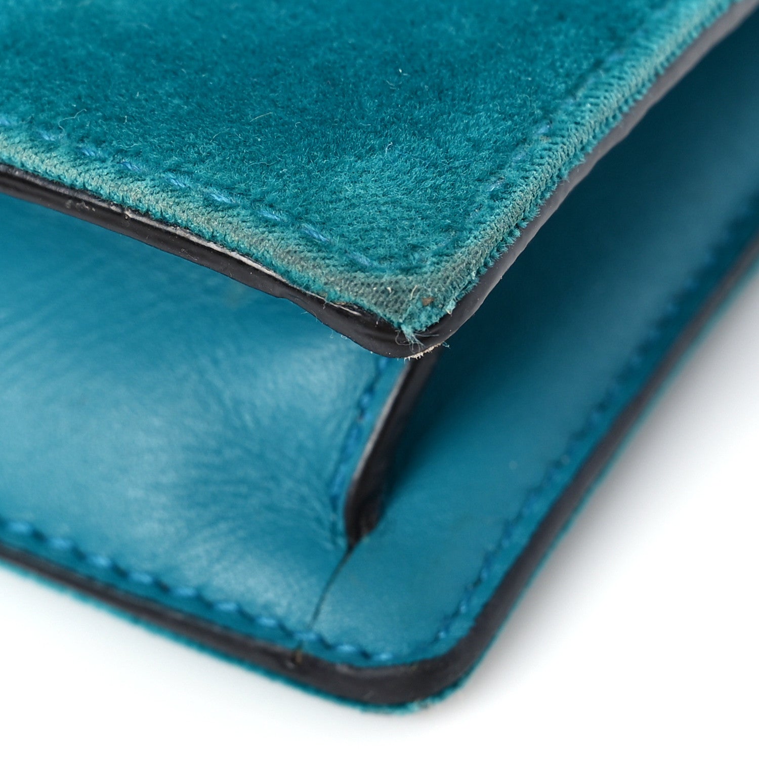 Gucci Velvet Super Mini Dionysus Shoulder Bag Pavone Cyan 8 of 9