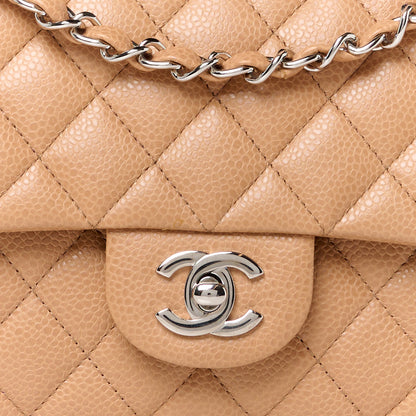 Chanel Caviar Quilted Medium Double Flap Beige 9 of 11