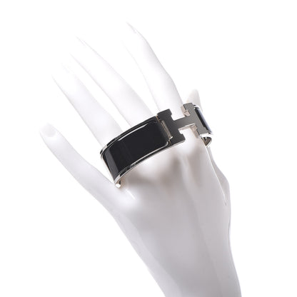 Hermes Enamel Wide Clic Clac H Bracelet GM Black 2 of 5
