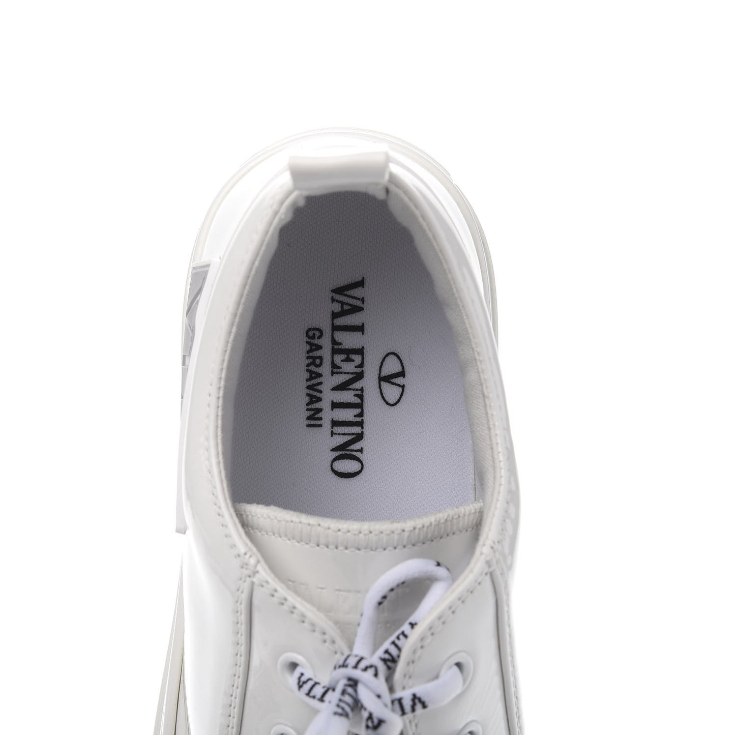 Patent Calfskin Womens Giggies Low Top Sneakers 40 White