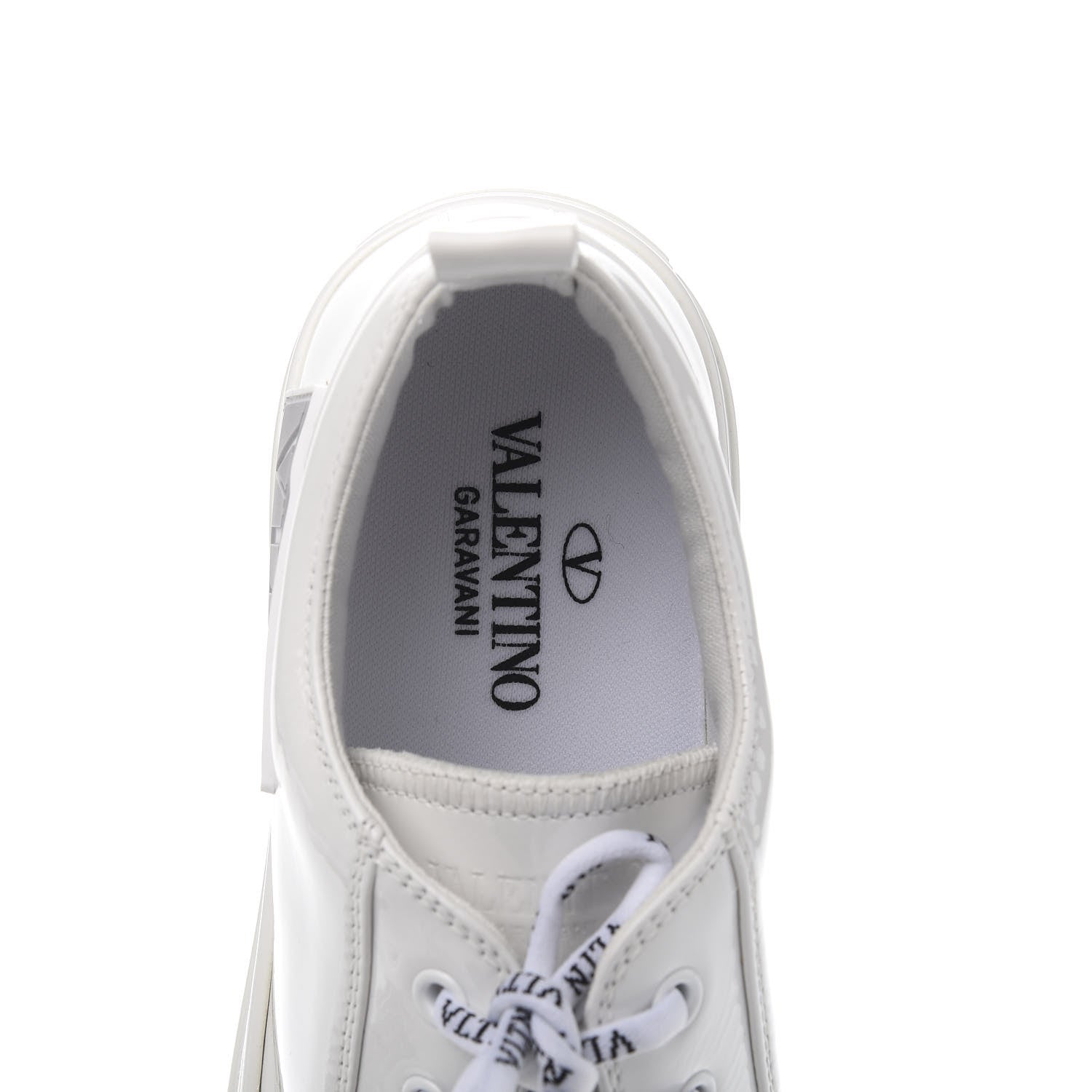 Valentino Garavani Patent Calfskin Womens Giggies Low Top Sneakers 40 White 7 of 10