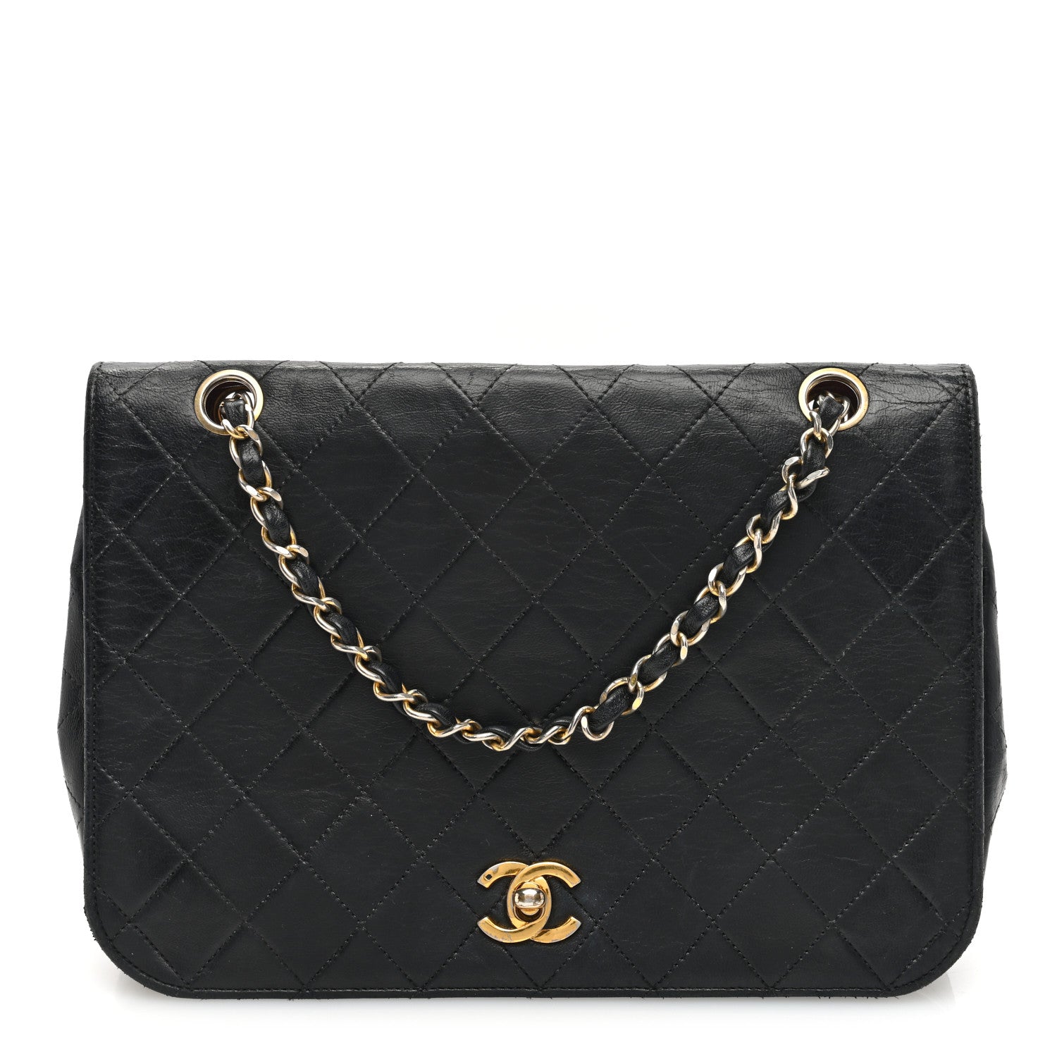 Chanel Lambskin Quilted Medium Double Pocket Flap Black 1 of 12