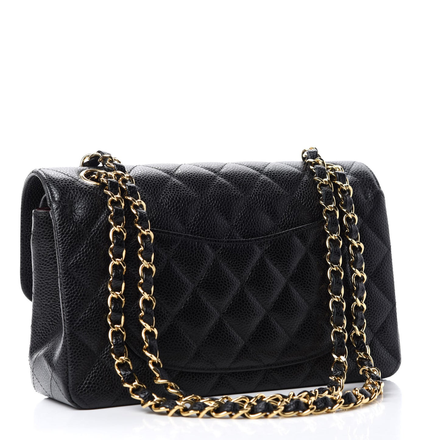 Caviar Quilted Small Double Flap Black