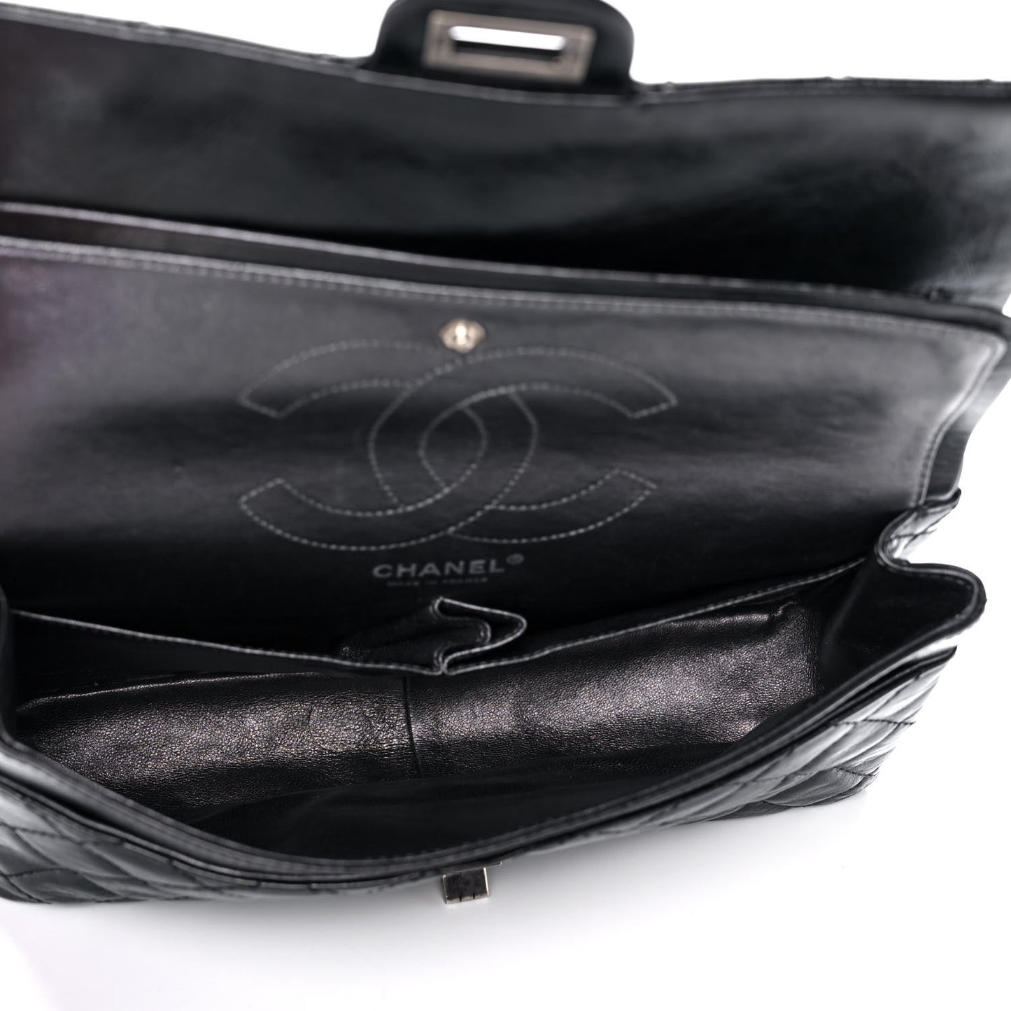 Aged Calfskin Quilted 2.55 Reissue 226 Flap Black