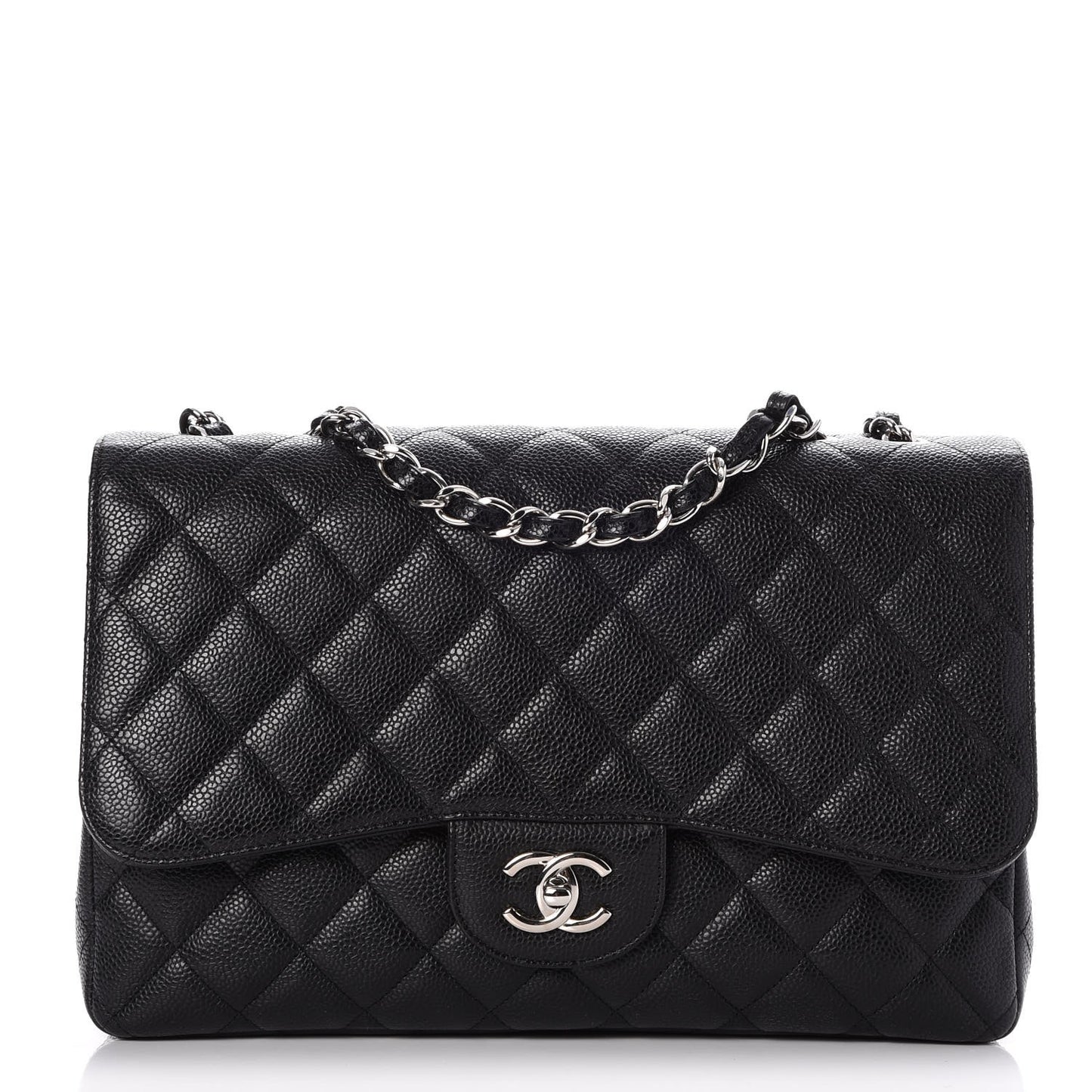 Caviar Quilted Jumbo Single Flap Black