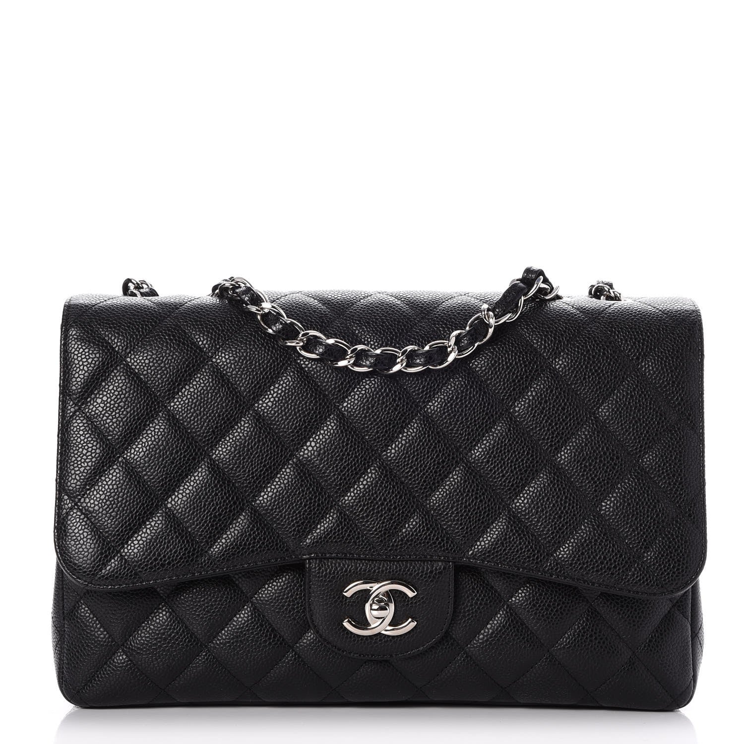 Chanel Caviar Quilted Jumbo Single Flap Black 1 of 8