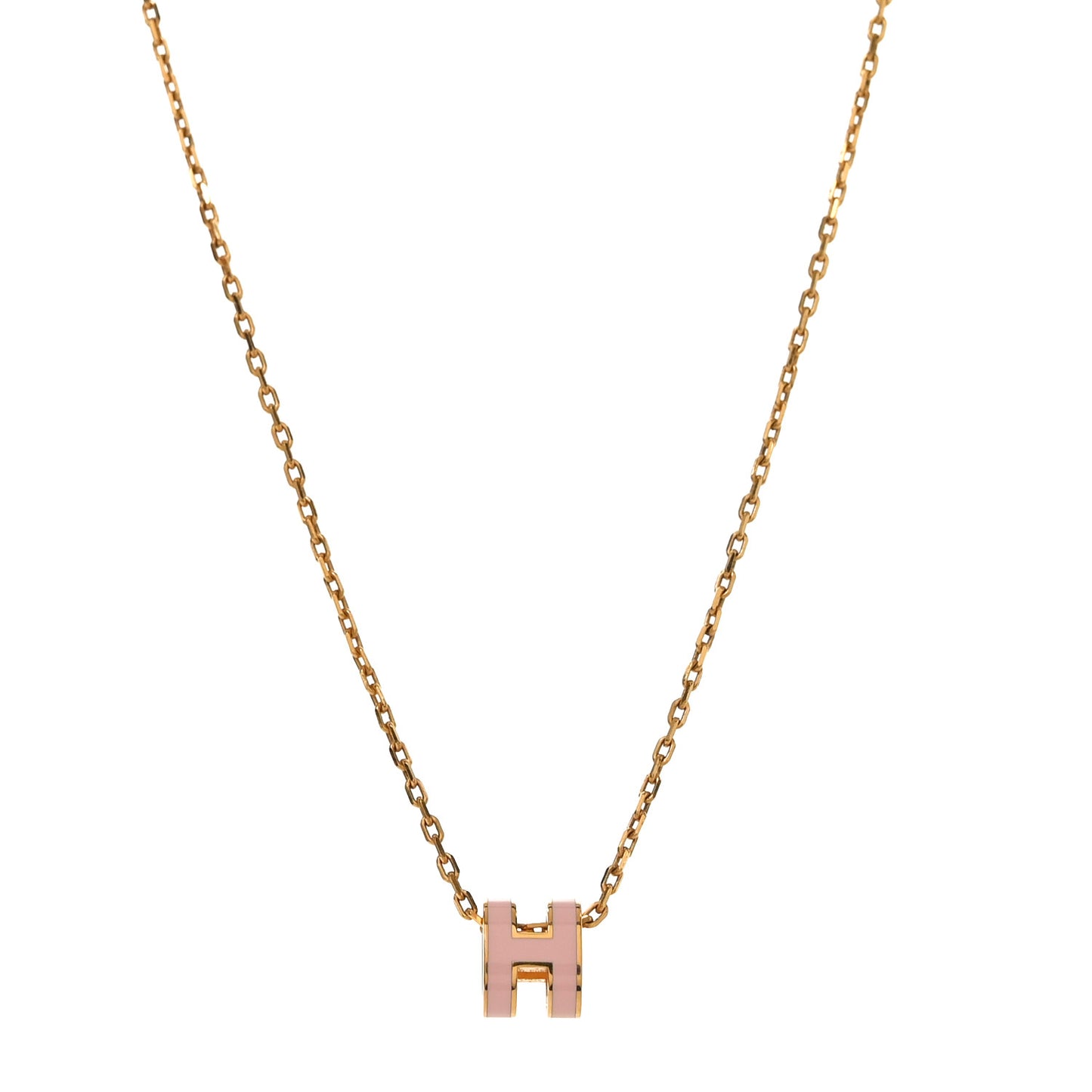 Lacquered Rose Gold Mini Pop H Pendant Necklace Rose Dragee