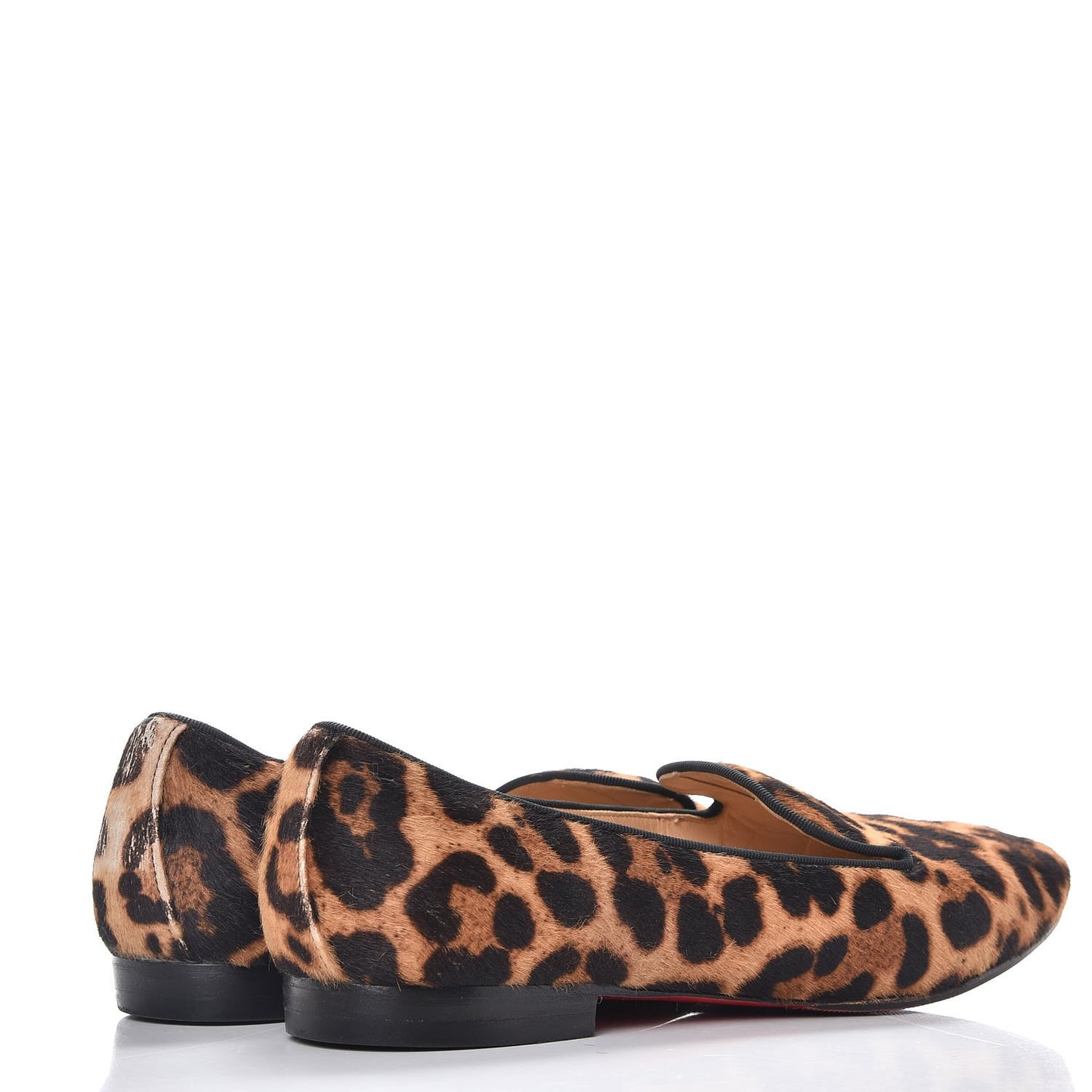 Pony Hair Leopard Print Sakouette Loafers Flats 40.5