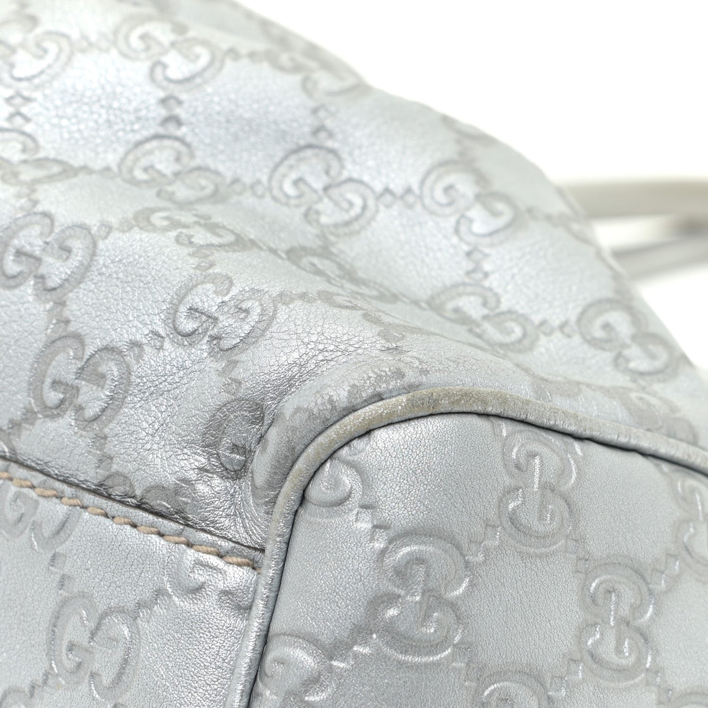 Guccissima Medium Sukey Tote Silver