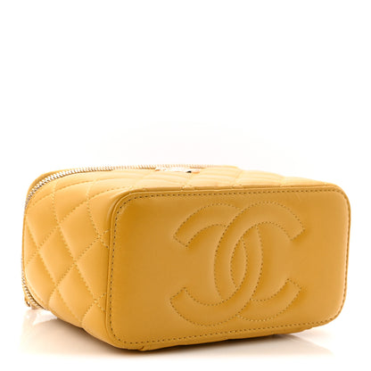 Chanel Lambskin Quilted Small Charming Top Handle Vanity Case With Chain Yellow 4 of 10