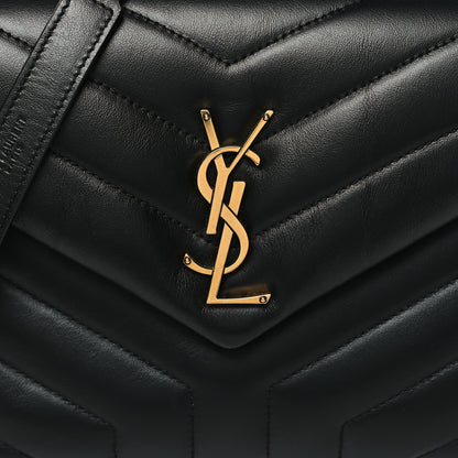 Saint Laurent Calfskin Y Quilted Monogram Small Loulou Chain Satchel Black 9 of 12