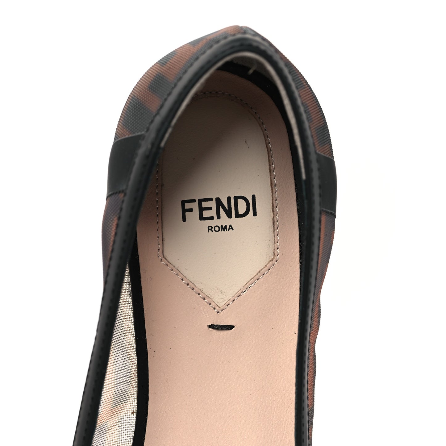Mesh FF Skimmer Ballerina Flats 36 Tobacco Moro Black