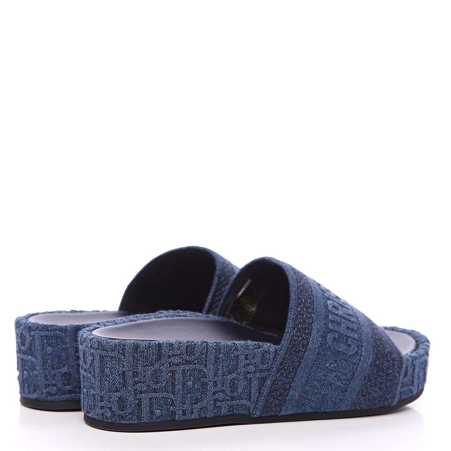 Oblique Denim D-Way Platform Sandal 36 Blue