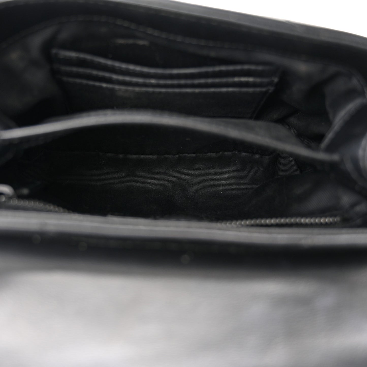 Calfskin Y Quilted Monogram Monochrome Toy Loulou Crossbody Bag Black