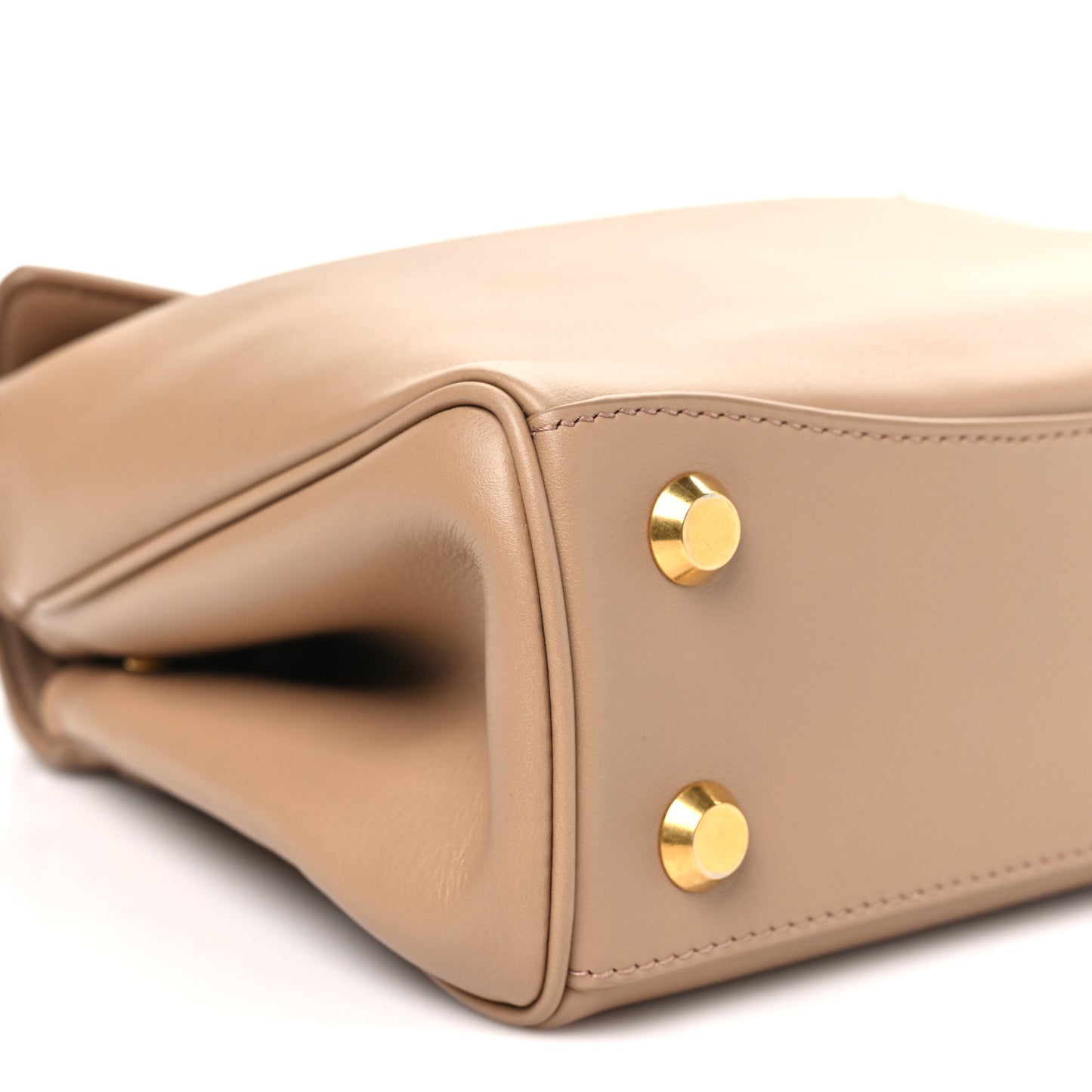 Natural Smooth Calfskin Mini Rodeo Top Handle Handbag Latte