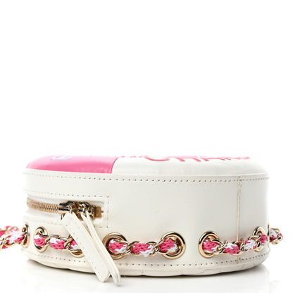 Chanel Lambskin Coco Lifesaver Round Bag Pink White 3 of 4