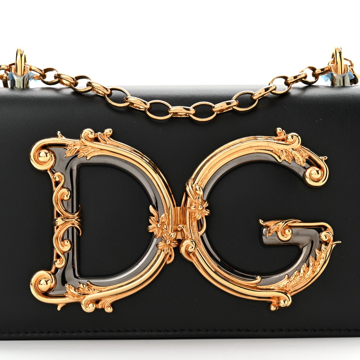 Dolce & Gabbana Calfskin DG Girls Phone Shoulder Bag Black 7 of 9