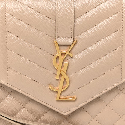 Saint Laurent Grain De Poudre Textured Mixed Matelasse Triquilt Monogram Clutch Dark Beige 8 of 11