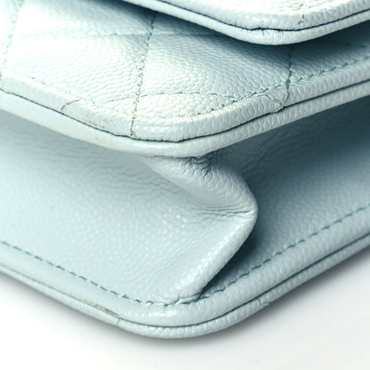 Chanel Caviar Quilted Wallet On Chain WOC Light Blue 11 of 11