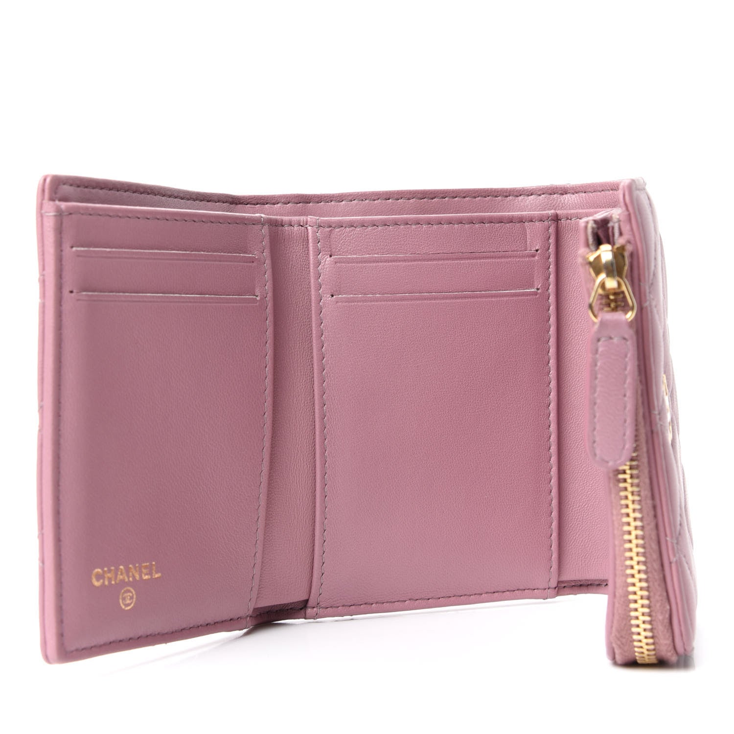 Chanel Lambskin Quilted Flap Wallet Light Purple 5 of 8