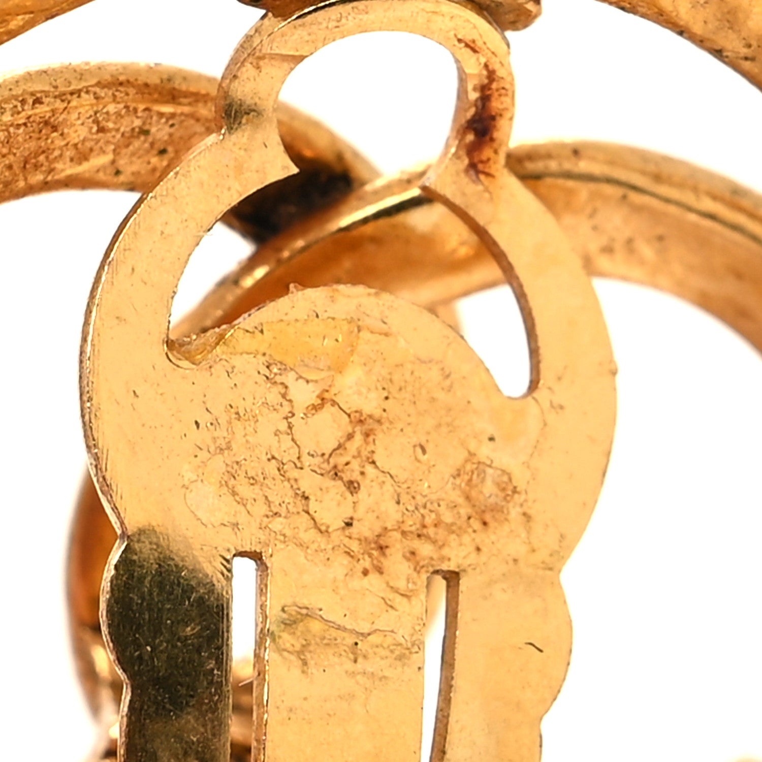 Chanel Metal Round CC Clip On Earrings Gold 6 of 6