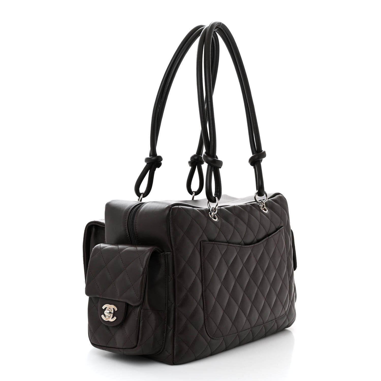 Chanel Calfskin Quilted Large Cambon Multipocket Reporter Brown Beige 3 of 10