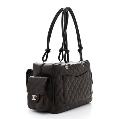 Chanel Calfskin Quilted Large Cambon Multipocket Reporter Brown Beige 3 of 10