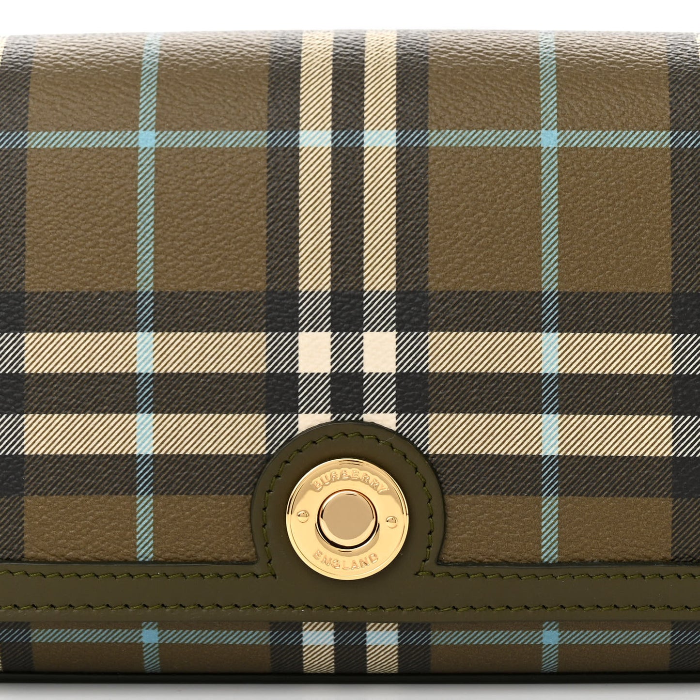 Coated Canvas Calfskin Vintage Check Note Top Handle Shoulder Bag Olive Green