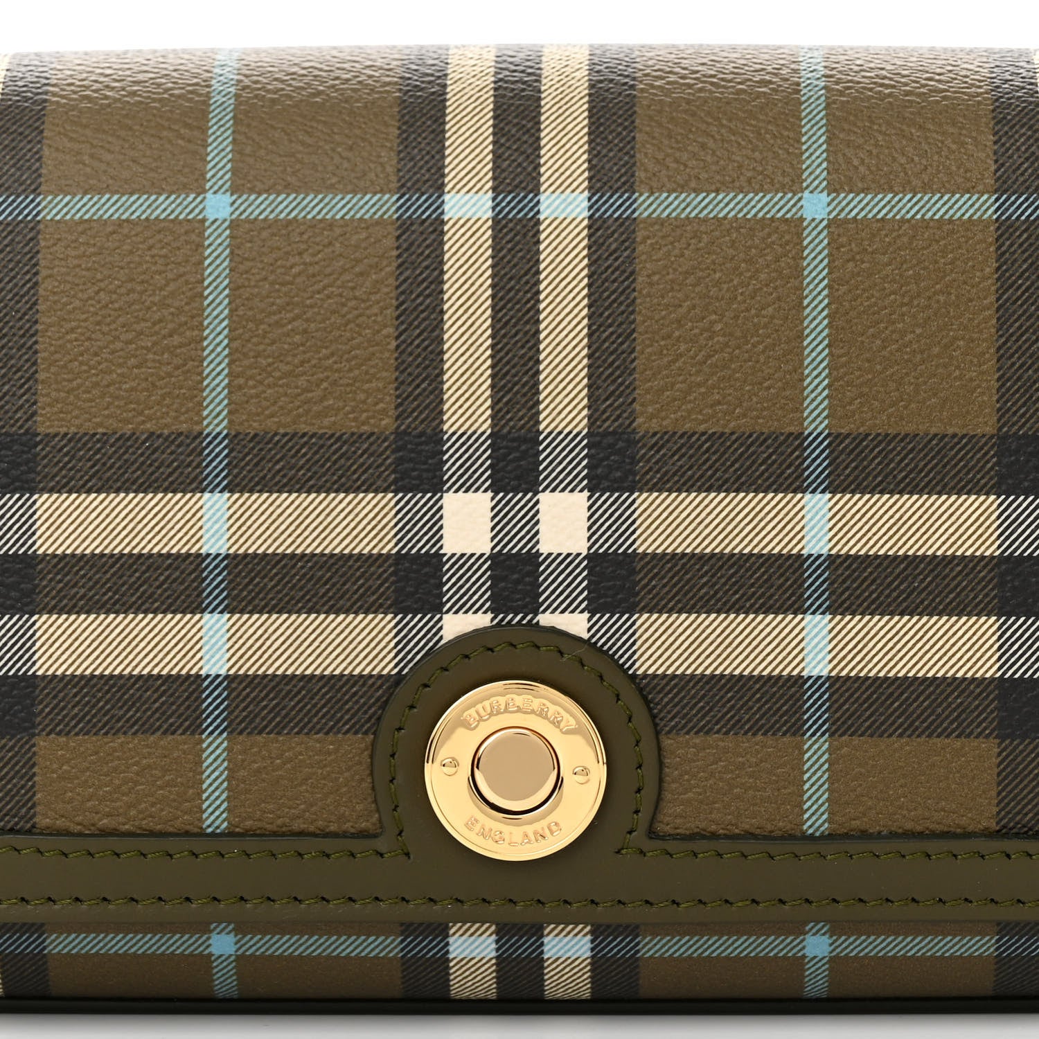 Burberry Coated Canvas Calfskin Vintage Check Note Top Handle Shoulder Bag Olive Green 8 of 10