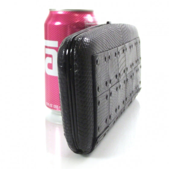 Burberry Prorsum Lizard Warrior Check Evening Bag Black 3 of 6