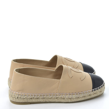Chanel Lambskin CC Espadrilles 36 Beige Black 4 of 12