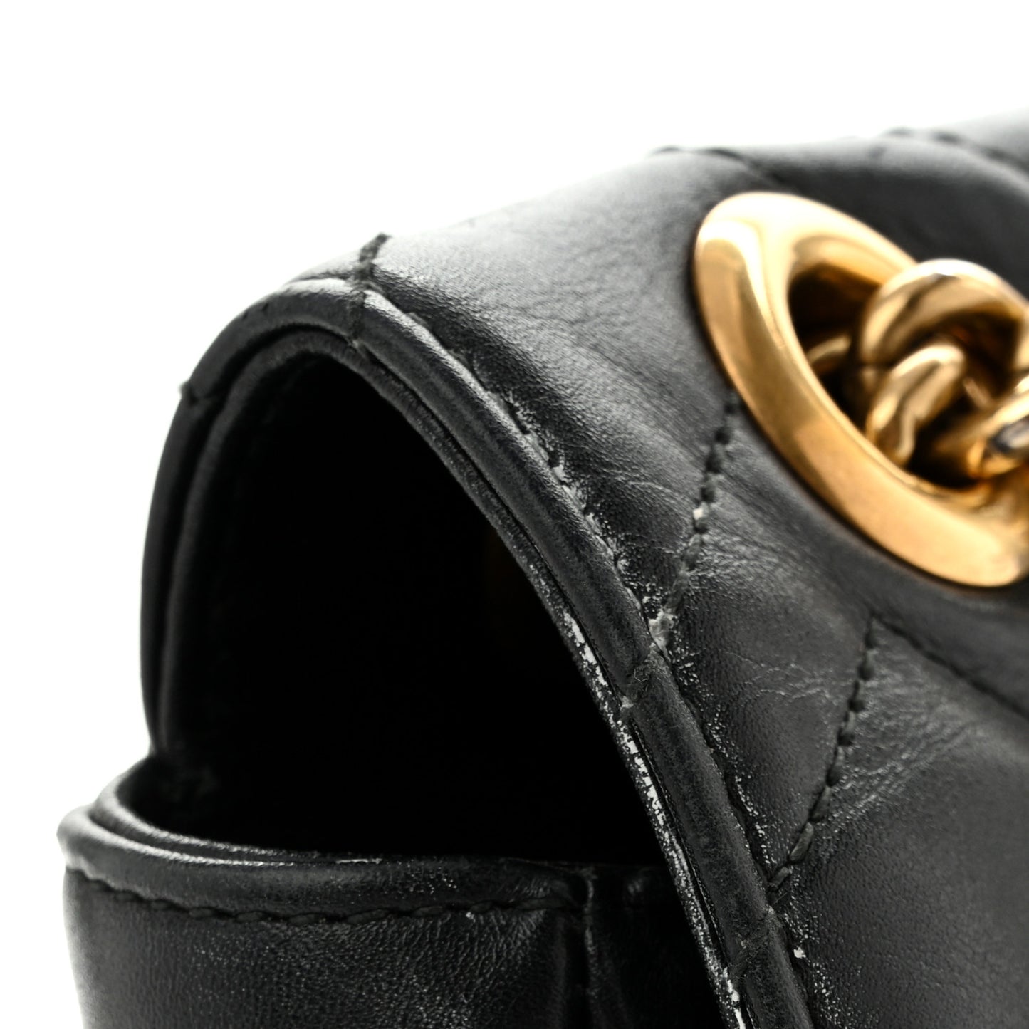 Calfskin Matelasse Medium GG Marmont Shoulder Bag Black