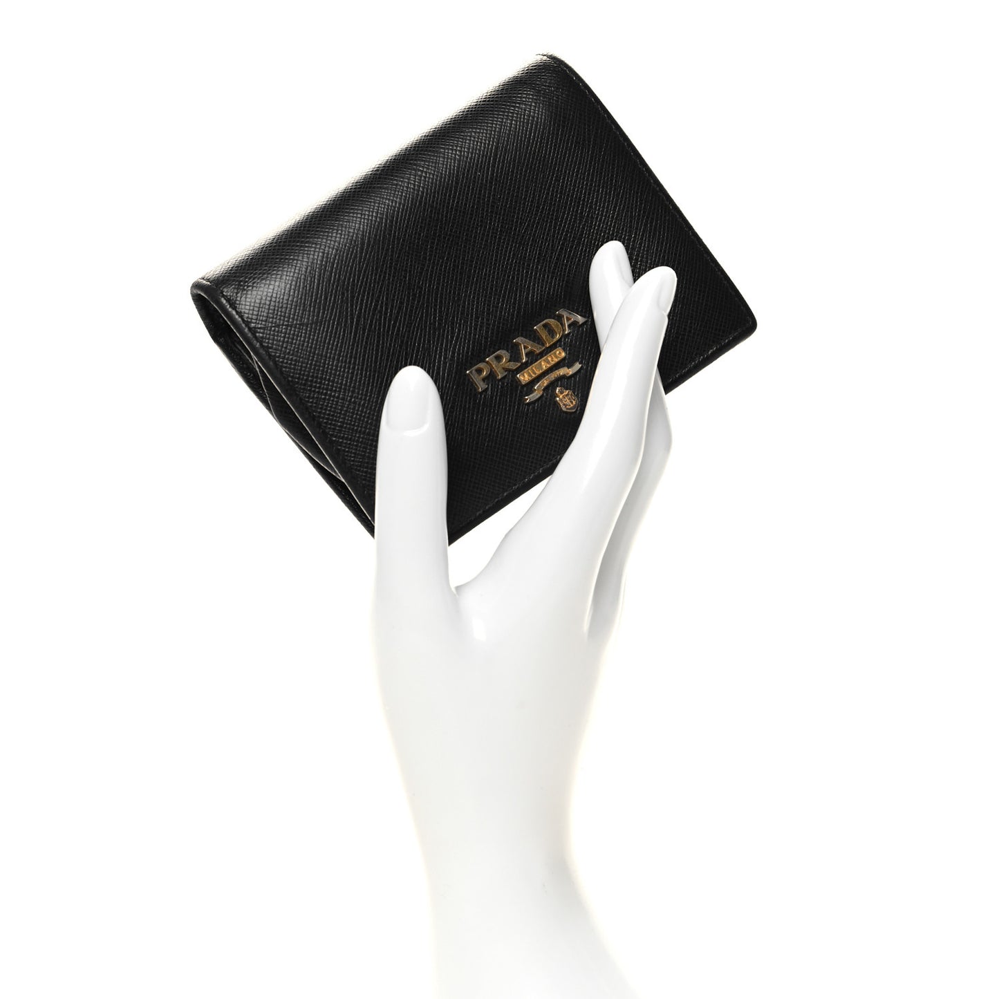 Saffiano Metal Bi-Fold Wallet Black