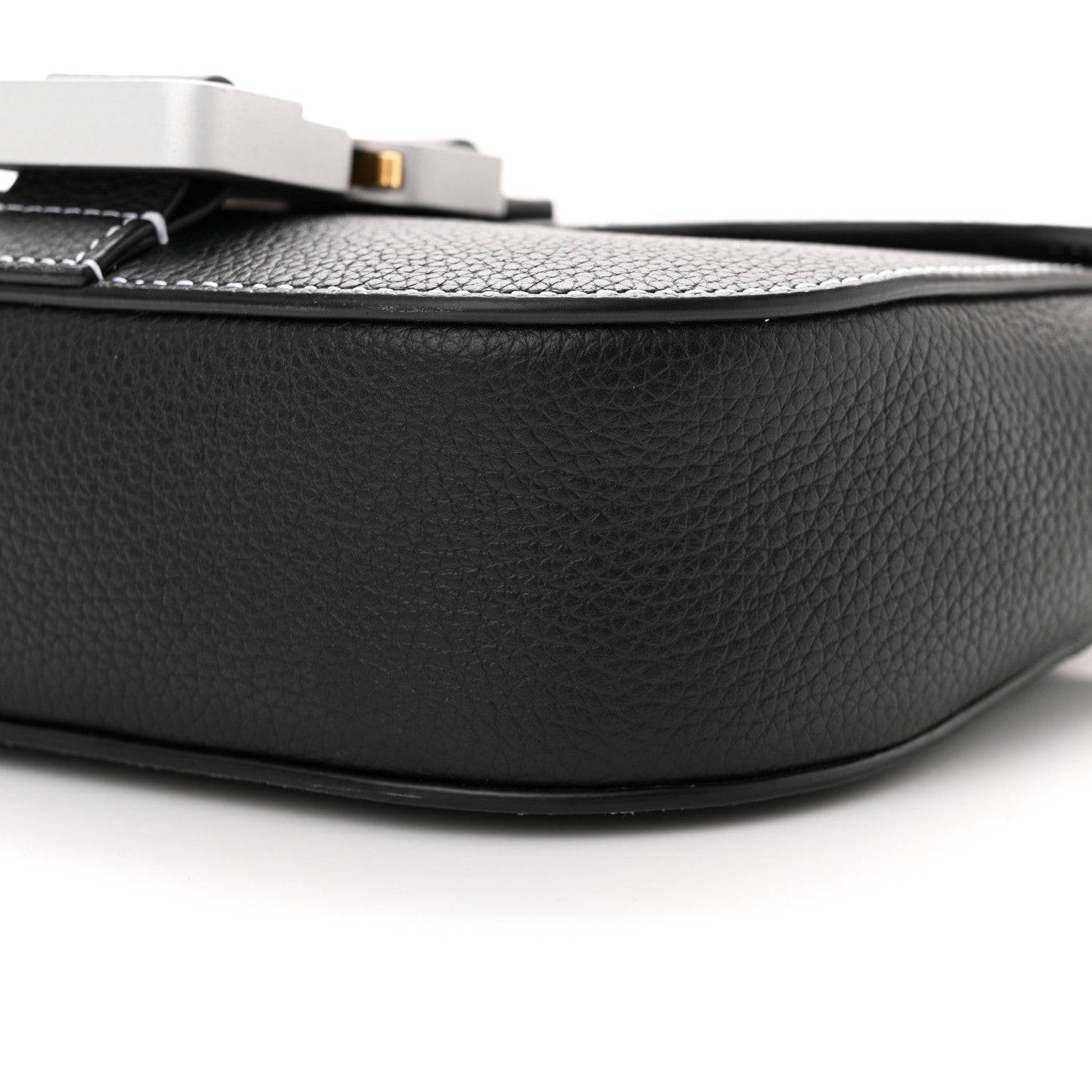 Christian Dior Grained Calfskin Saddle Pouch With Strap Black 10 of 11