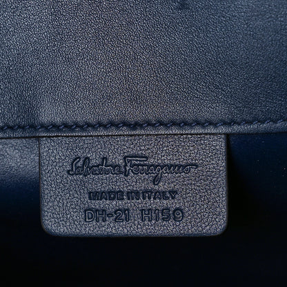 Salvatore Ferragamo Calfskin Medium Studio Bag Navy 7 of 10