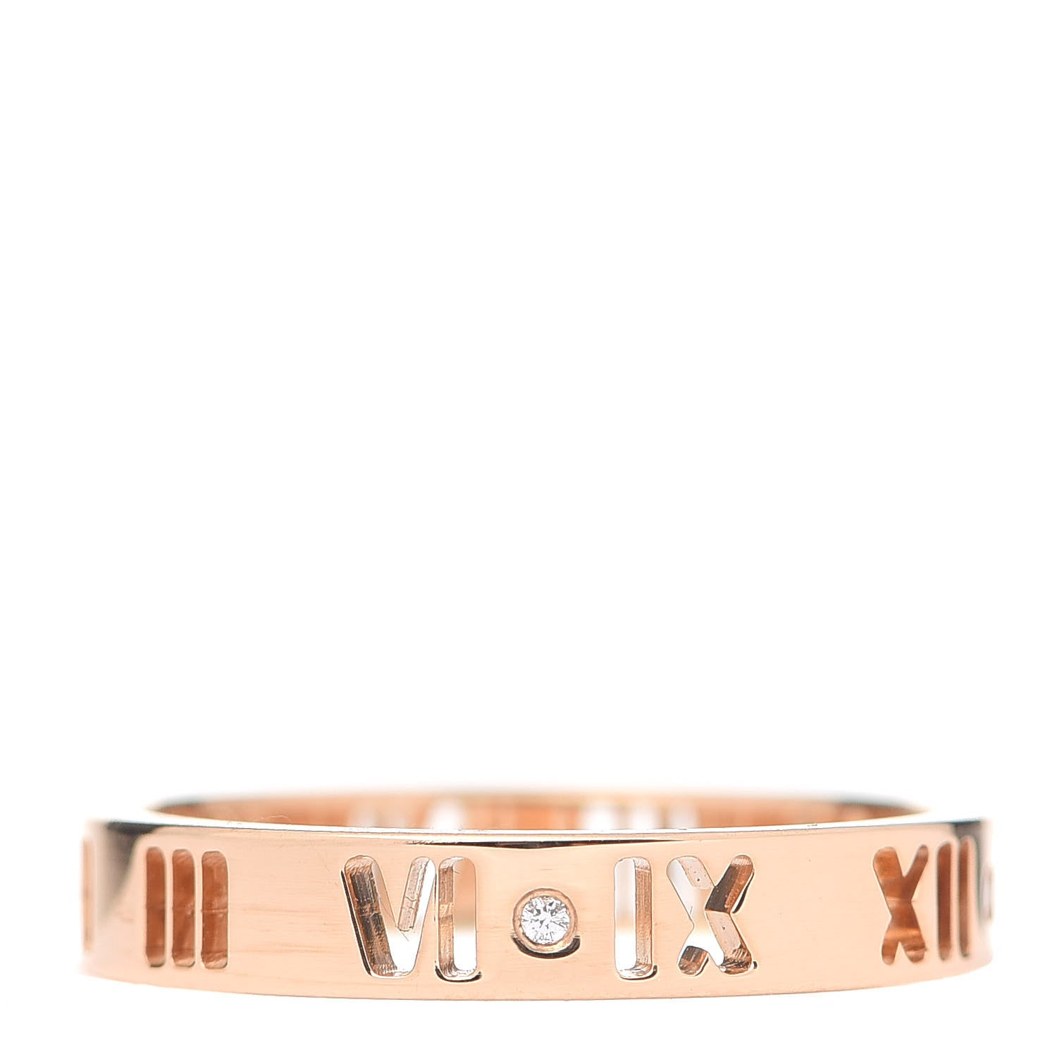 Tiffany 18K Rose Gold Diamond Atlas Pierced Ring 54 6.75 1 of 5