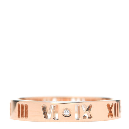 Tiffany 18K Rose Gold Diamond Atlas Pierced Ring 54 6.75 1 of 5