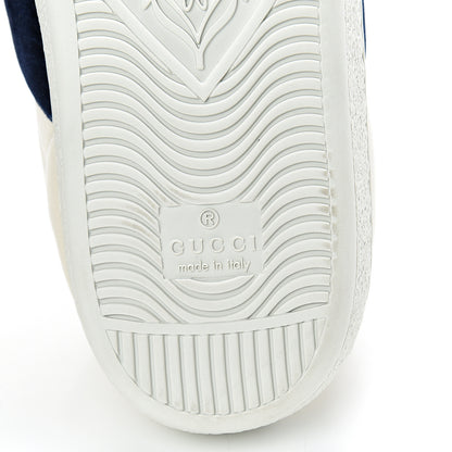 Gucci Calfskin Velvet Womens Bow Ace Sneakers 37.5 White 7 of 10