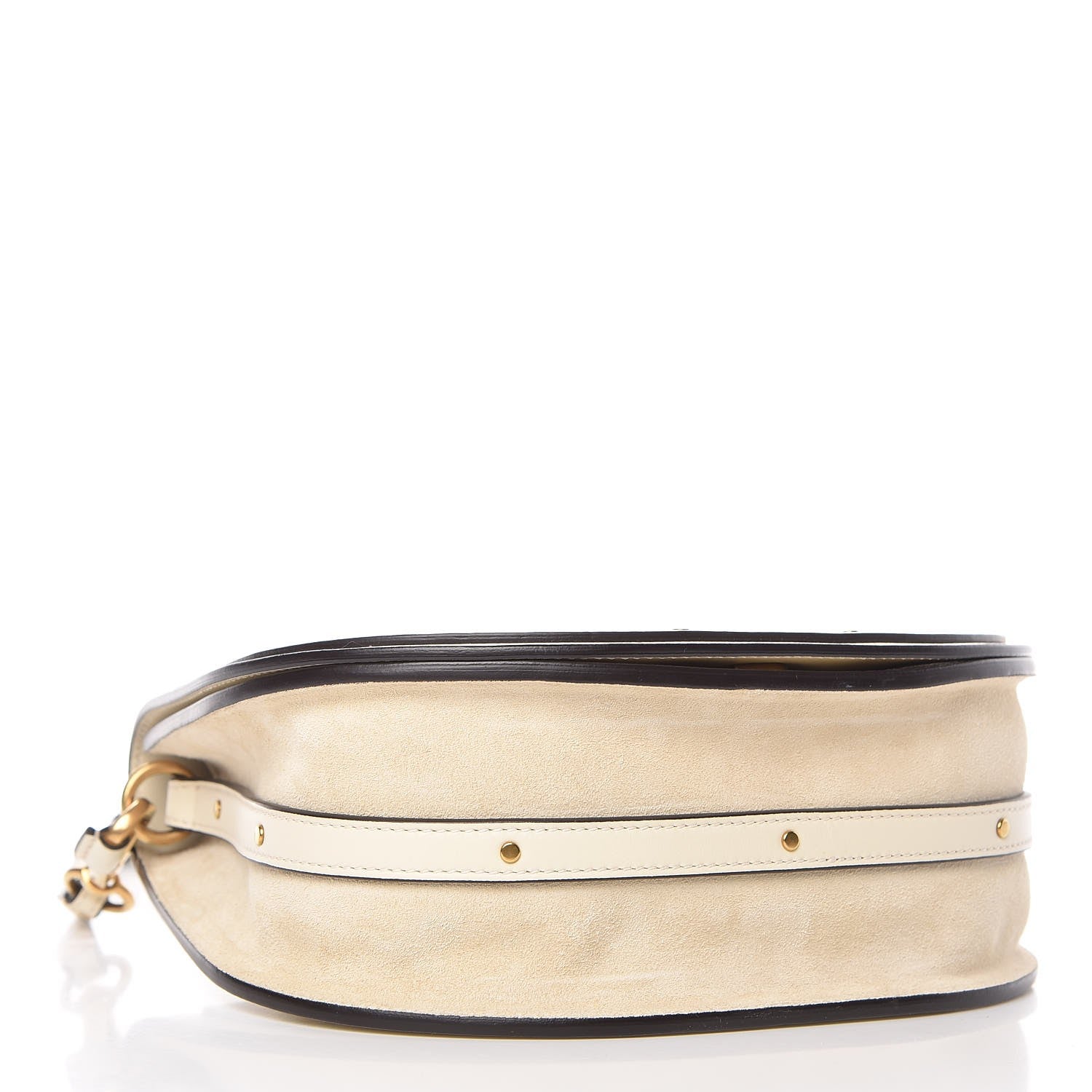 Chloe Calfskin Suede Medium Nile Bracelet Bag Off White 5 of 9