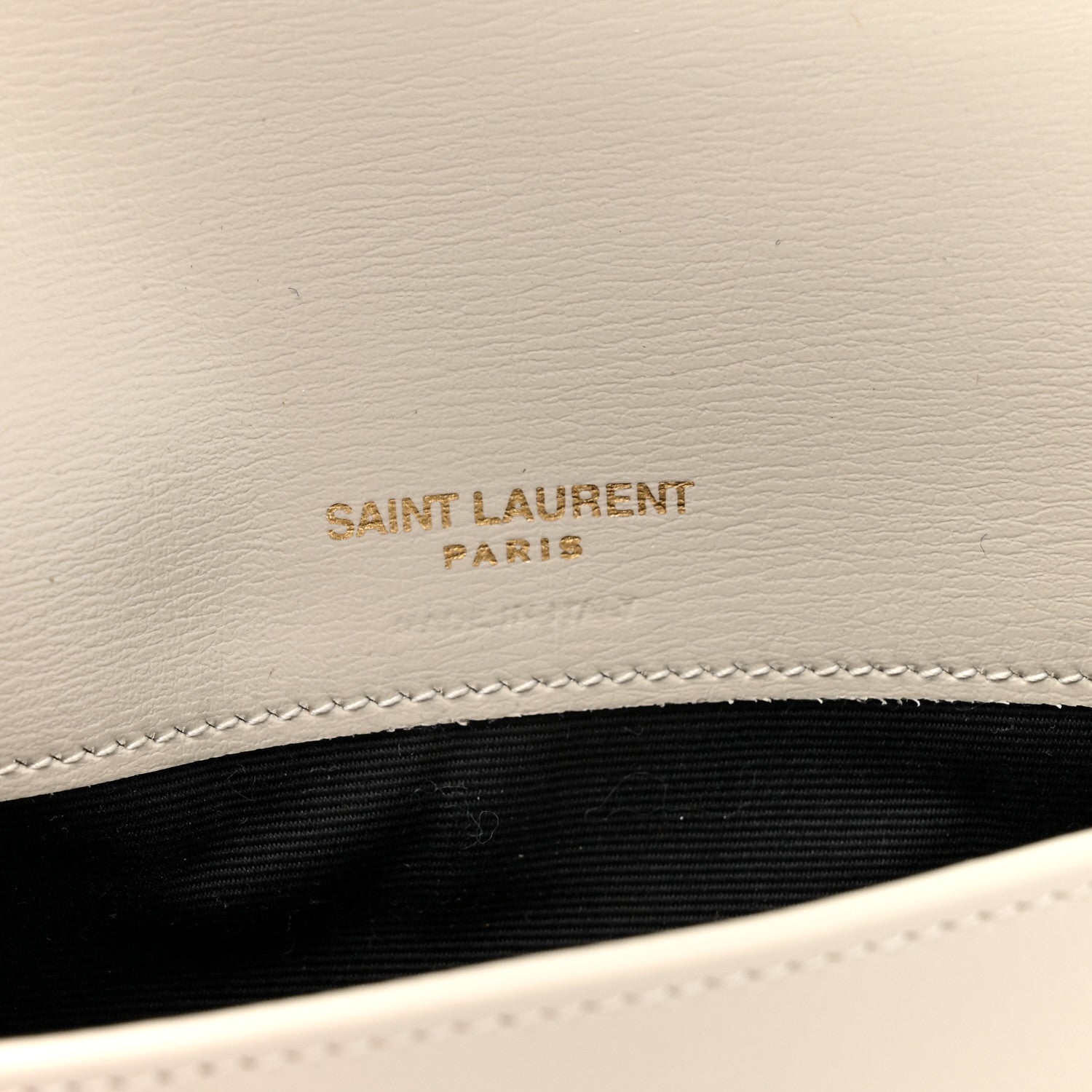 Saint Laurent Smooth Calfskin Monogram Phone Holder Crossbody Crema Soft 5 of 10